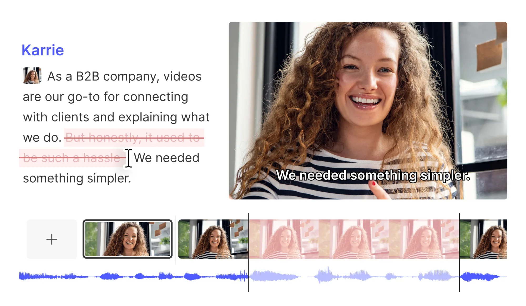 Descript AI video editor